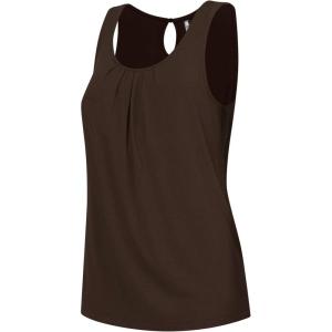 imageLock and Love Womens Summer Sleeveless Pleated Back Closure Casual Tank TopsWt2315brown