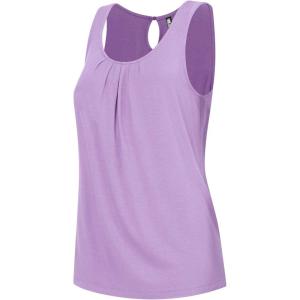 imageLock and Love Womens Summer Sleeveless Pleated Back Closure Casual Tank TopsWt2315lilac