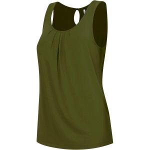 imageLock and Love Womens Summer Sleeveless Pleated Back Closure Casual Tank TopsWt2315olive