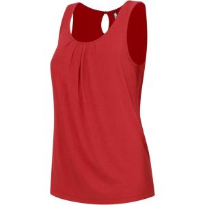 imageLock and Love Womens Summer Sleeveless Pleated Back Closure Casual Tank TopsWt2315red