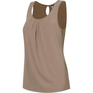 imageLock and Love Womens Summer Sleeveless Pleated Back Closure Casual Tank TopsWt2315taupe