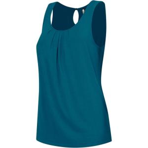 imageLock and Love Womens Summer Sleeveless Pleated Back Closure Casual Tank TopsWt2315teal