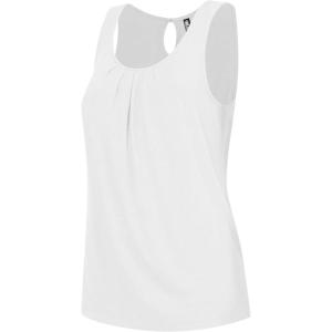 imageLock and Love Womens Summer Sleeveless Pleated Back Closure Casual Tank TopsWt2315white