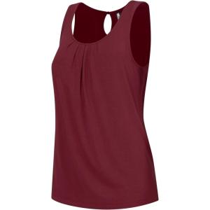 imageLock and Love Womens Summer Sleeveless Pleated Back Closure Casual Tank TopsWt2315wine