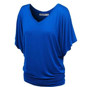 imageLock and Love Womens Versatile Casual Short Sleeve Dolman Top  Loose Fit Boat Neck ampamp VNeck TShirtWt1038cobaltblue