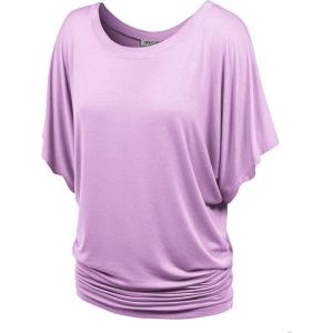 imageLock and Love Womens Versatile Casual Short Sleeve Dolman Top  Loose Fit Boat Neck ampamp VNeck TShirtWt742lavender