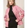 imageLock and Love Womens Classic Lightweight Jacket Multi Pocket Windbreaker Bomber JacketWjc2157mauve