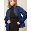 imageLock and Love Womens Classic Lightweight Jacket Multi Pocket Windbreaker Bomber JacketWjc2157navy