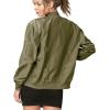 imageLock and Love Womens Classic Lightweight Jacket Multi Pocket Windbreaker Bomber JacketWjc2157olive
