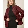 imageLock and Love Womens Classic Lightweight Jacket Multi Pocket Windbreaker Bomber JacketWjc2157wine