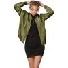 imageLock and Love Womens Classic Lightweight Jacket Multi Pocket Windbreaker Bomber JacketWjc2157armygreen