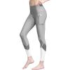 image:imageLock and Love Womens Yoga Pants Tummy Compression Colorblock 78 Mesh Leggings with Pocket and Inner Pocket